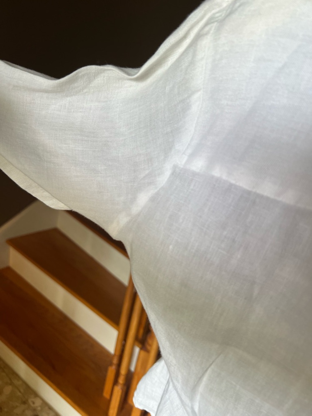 Vintage 100% Irish Linen White Button Up Peplum Top Cottagecore 90s Size S - Picture 6 of 11